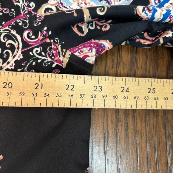 Chico's Shirt 3 Women's XL Black Paisley Button-Front Top Long Sleeves Cotton - Picture 8 of 11